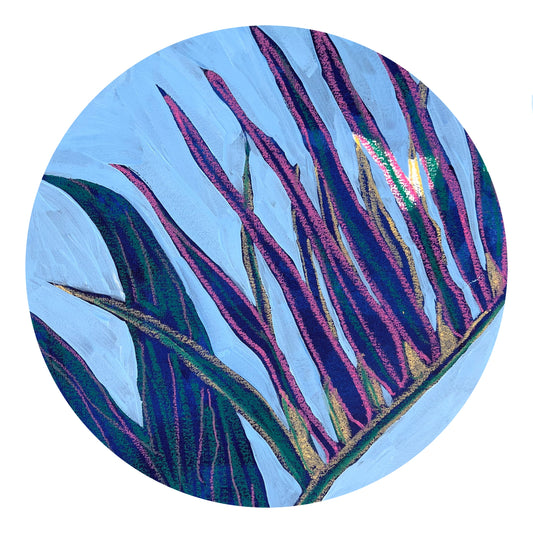 Coastal Bangalow Palm in Blue - Fine Art Print
